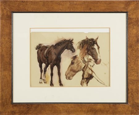 Ignoto di inizio secolo XX

"Studio di cavalli" 
olio su tela libera (cm 25x35)