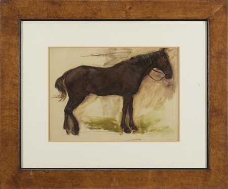 Ignoto di inizio secolo XX

"Studio di cavallo" 
olio su carta preparata (cm 25