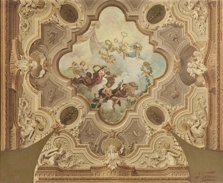 Joseph Ferrero * "Studio per volta affrescata con soggetto mitologico e decorazi