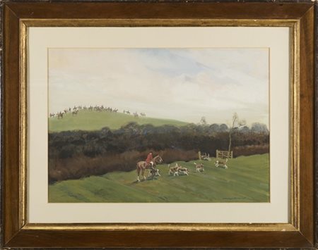 Charles Walter Simpson "Battuta di caccia" 

tempera su cartoncino (cm 36,5x52,5