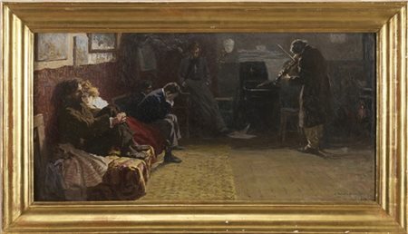 Lionello Balestrieri "Beethoven" 
1950 
olio su tela (cm 40x80)
firmato, dedicat