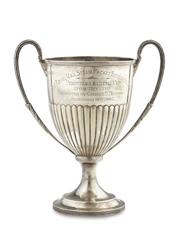 Coppa biansata in argento "The Royal Mail Steam Packet Swimming Club Perpetual