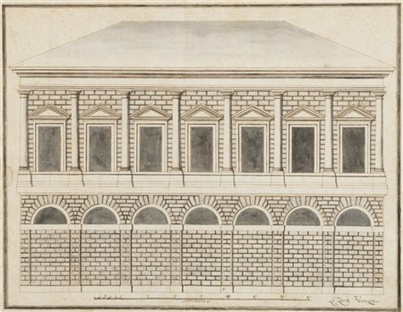 Ignoto del secolo XVIII, "Studio per facciata del Palazzo la Zecca di Venezia d