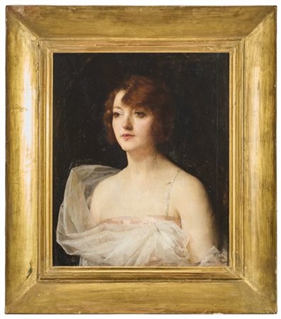 Constantin Font * "Ritratto di donna con velo bianco" 1923
olio su tela (cm 65x5