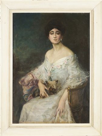 Scuola del secolo XX

"Ritratto di gentildonna con abito bianco con fiori e yor