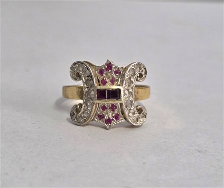Anello stile Deco 'in oro