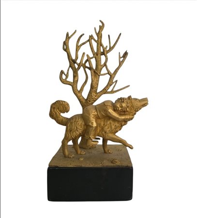 Barry,St.Bernard-Scultura in bronzo dorato