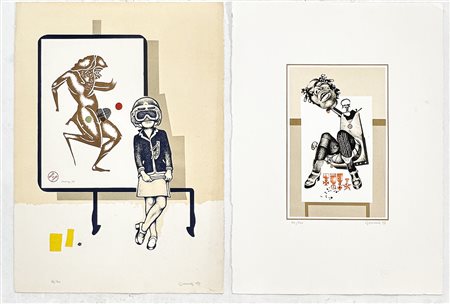 GIUSEPPE GUERRESCHI (1929-1985) - Lotto unico di 2 litografie