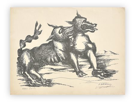 OSSIP ZADKINE (1890-1967) - Le fatiche di Ercole. Il cane di Gerione, 1960