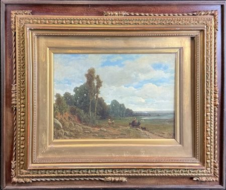 Scuola del secolo XIX

"Campagna romana" 
olio su tela (cm 24x37)
in cornice (d