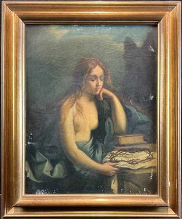 Ignoto 

"Maddalena penitente"
olio su tela (cm 47x38)
in cornice
(difetti e re