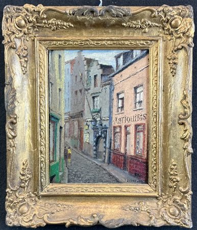 Firma indecifrata del secolo XX

"Scorcio di città francese" 
olio su compensat