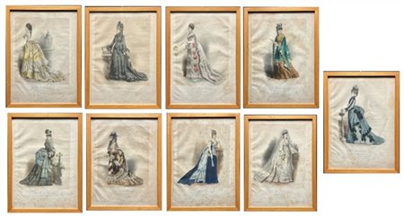 Gruppo di nove stampe da una serie intitolata "La Mode Artistique"

in cornici