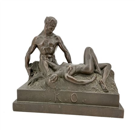 Ignoto di inizio secolo XX

"K. O." 
scultura in bronzo (cm 25x28x13) 
titolata