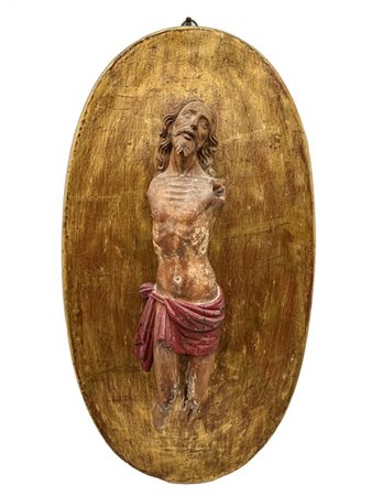 Arte del secolo XVII-XVIII. Cristo Crocefisso, scultura frammentaria in legno i