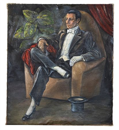 Ignoto di inizio secolo XX
"Gigolò" olio su tela (cm 170x150)
