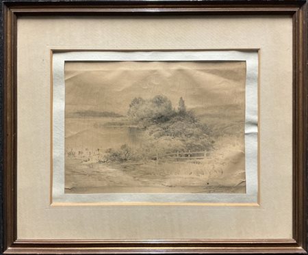 Albert Nikolayevitch Benois (Attribuito)
"Scorcio lacustre" 1897
carboncino su c
