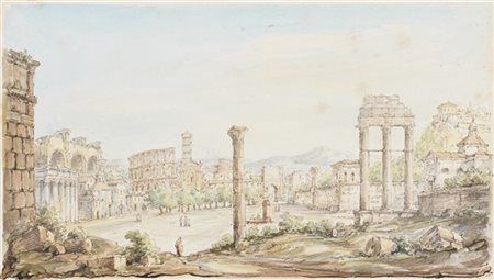 Ignoto

"Veduta dei Fori Imperiali" 
acquerello su carta (cm 23x40)
in cornice