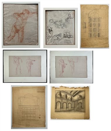 Adolfo De Carolis Lotto composto da una cartella contenente 36 disegni tra cui S