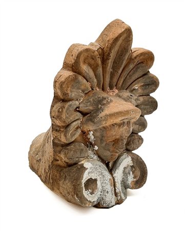 Riproduzione di Akrokeramo in terracotta con fronte a rilievo a testa di Hermes