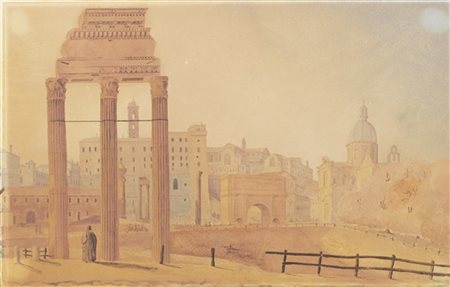 Ignoto del secolo XIX

"Veduta dei Fori Imperiali" 
acquerello su carta (cm 27x