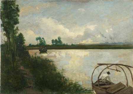 Serafino De Tivoli "Sur la Seine" 
olio su tela (cm 50x70)
firmato in basso a si