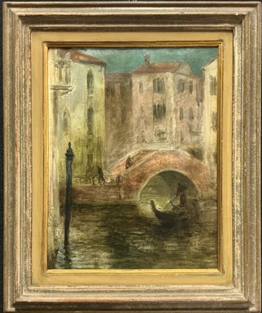 Ignoto di inizio secolo XX

"Scorcio di Rio veneziano" 
olio su tela (cm 45x35)
