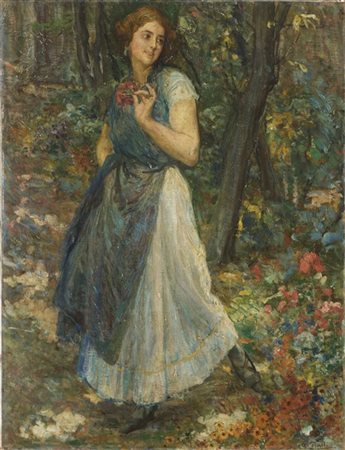 Antonio Piatti "Il mazzo di fiori" 
olio su tela (cm 115x88)
firmato in basso a