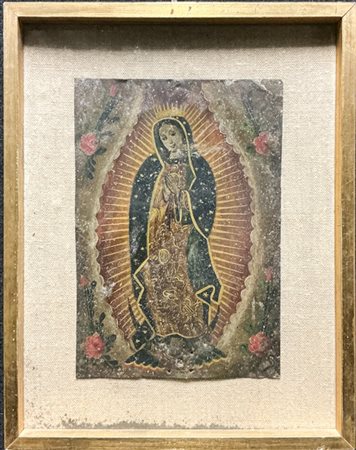 Scuola sudamericana, secolo XIX. Madonna Immacolata, olio su zinco (cm 25x17,5)