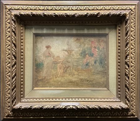 Ignoto di inizio secolo XX

"Scena con figure" 
olio su tavola (cm 17x23,5)
al