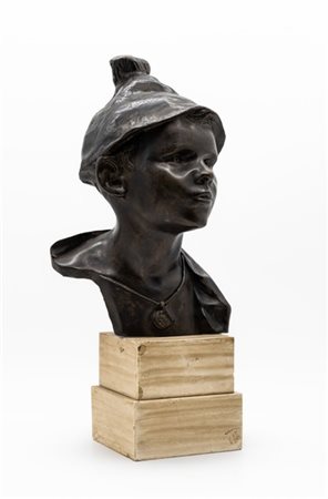 Giovanni De Martino "Scugnizzo" 
scultura in bronzo con base in pietra (h. tot c