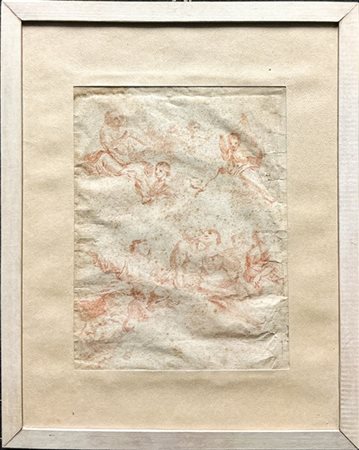 Anonimo del secolo XVIII

"Studio di figure"
sanguigna (al visibile cm 35x26,5)