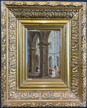 Scuola del secolo XIX

"Scorcio architettonico con figure in abiti settecentesc