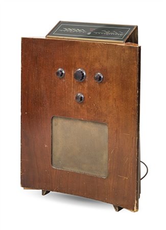 Murphy Radio Radio a valvole da terra con cassa in legno di forma concava, manig