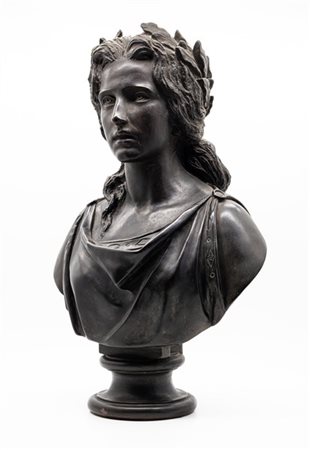 Bottega Airaghi e Boni, Milano
"Saffo" 
busto in terracotta brunita e patinata