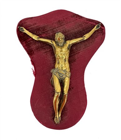Fonditore del secolo XVIII. 
Cristo crocefisso in fusione di bronzo dorato (cm