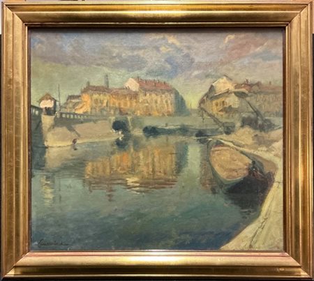 Emil Lindenfeld "Darserna" 
olio su tela (cm 70x80)
firmato in basso a sinistra