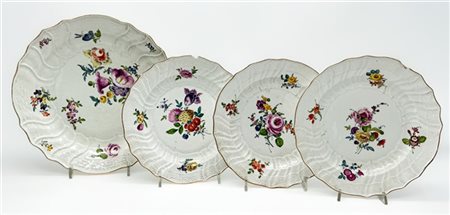 Manifattura di Meissen, seconda metà del secolo XVIII. Lotto composto da tre pi