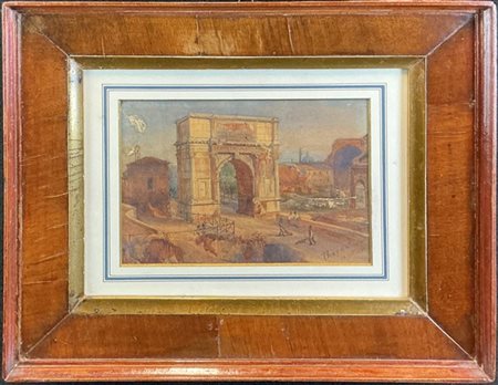 Ignoto

"L’Arco di Tito a Roma" 
acquerello su carta (cm 18x24)
firma non perti