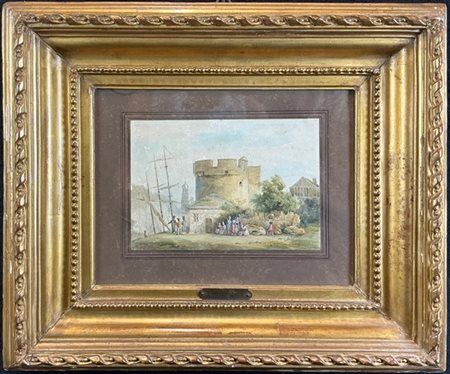 C. De Loort

"Paesaggio con figure" 1823
acquerello su carta (cm 13x17)
firmato