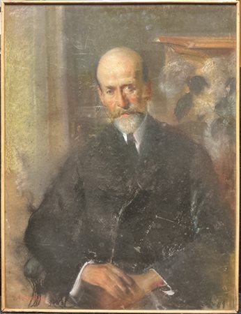 Pietro Gaudenzi "Ritratto virile" 
pastelli colorati su carta (cm 90x67)
firmato