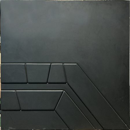 Sergio Paolini, "senza titolo" 1974, tecnica mista su compensato (cm 96x96), fi
