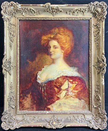 François Maury "Gentildonna" 1898
olio su tavola (cm 50x39)
firmato e datato in