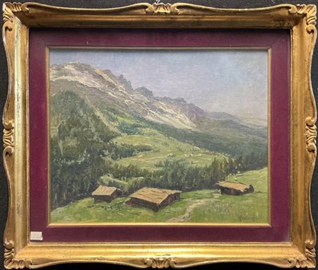 Guglielmo Baldassini "Nei pressi di Macugnaga" 
olio su cartone telato (cm 40x50