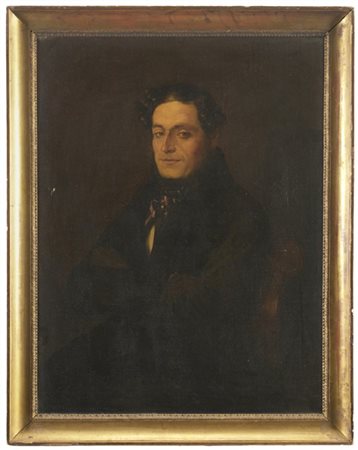 Giuseppe Bertini "Ritratto virile" 
olio su tela (cm 84,5x64,5)
in cornice coeva