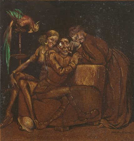 Giovanni Battista Galizzi "Intermezzo bellico" 
olio su carta applicata a carton