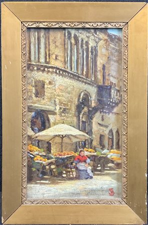 Bice Barassi Sormani

"Fruttivendola" 
olio su tavoletta (cm 35x19,5)
monogramm