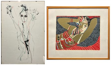 Salvatore Fiume - Ernesto Treccani
Due litografie a colori di soggetto e misure