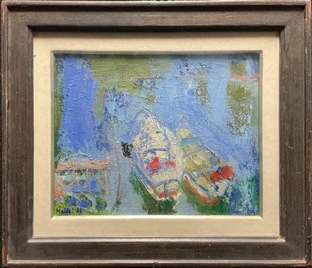 Gina Maffei "Porticciolo a Grado" 1981
olio su tela
cm 24,5x30,5
firmato e datat