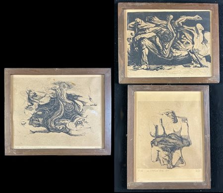 Luciano De Vita Gruppo di tre acqueforti di soggetto diverso
Fogli cm 24x30
firm